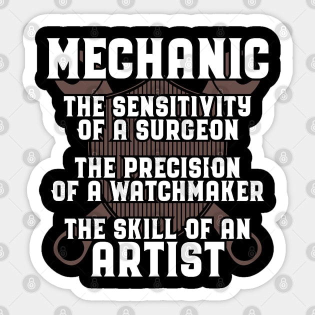 Mechanic/Craftsman/Artist/Precision/Gift/Present Sticker by Krautshirts